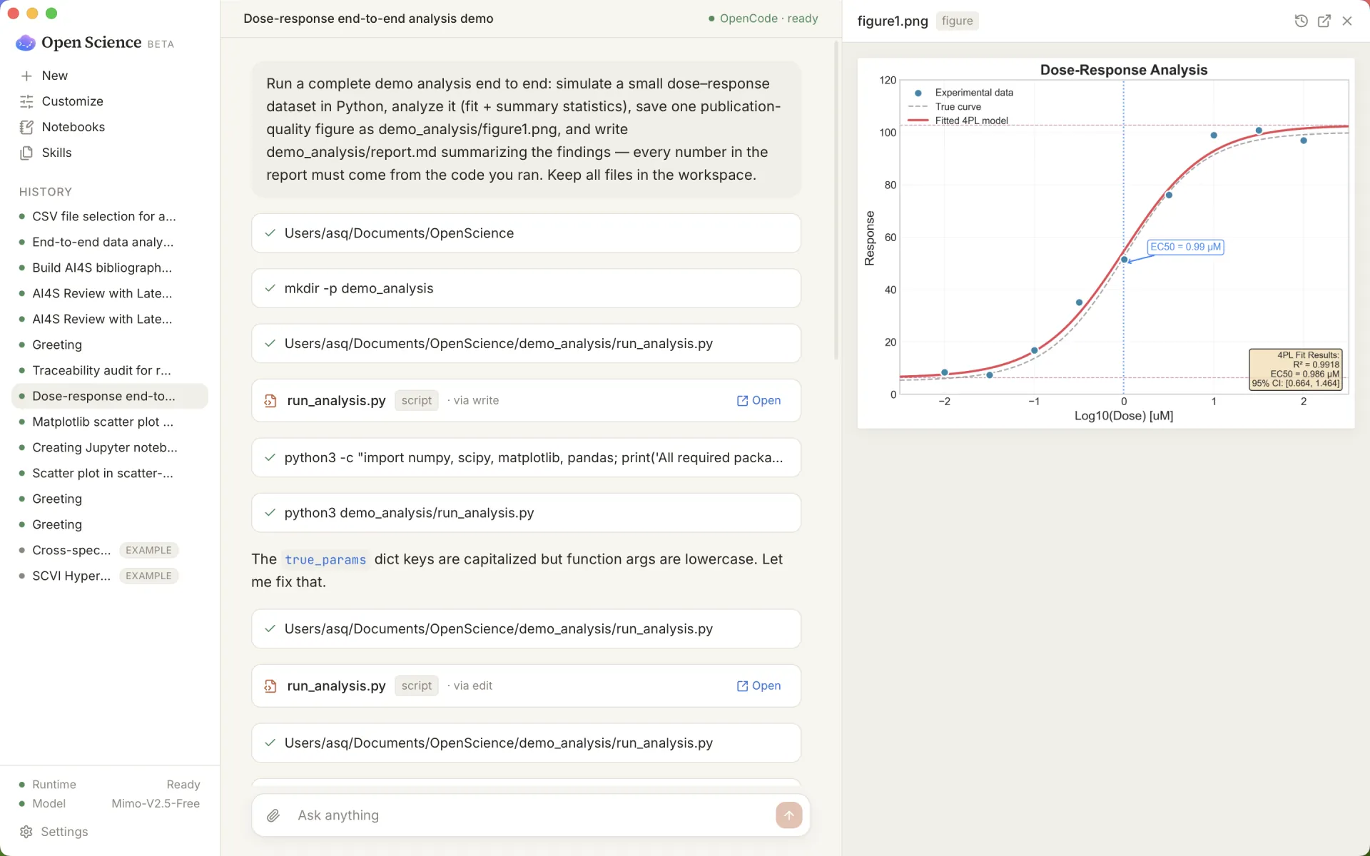 One prompt to a traceable analysis